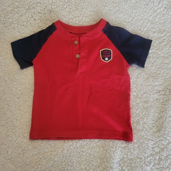 Child of Mine By Carters 18 months Red and Navy Blue Shirt